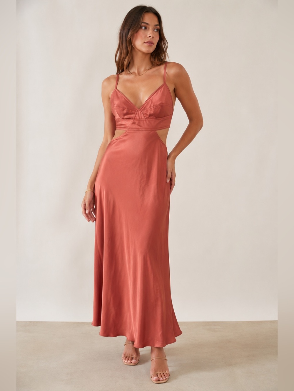 HOUSE OF HARLOW 1960 SATIN DRESS